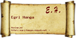 Egri Hanga névjegykártya
